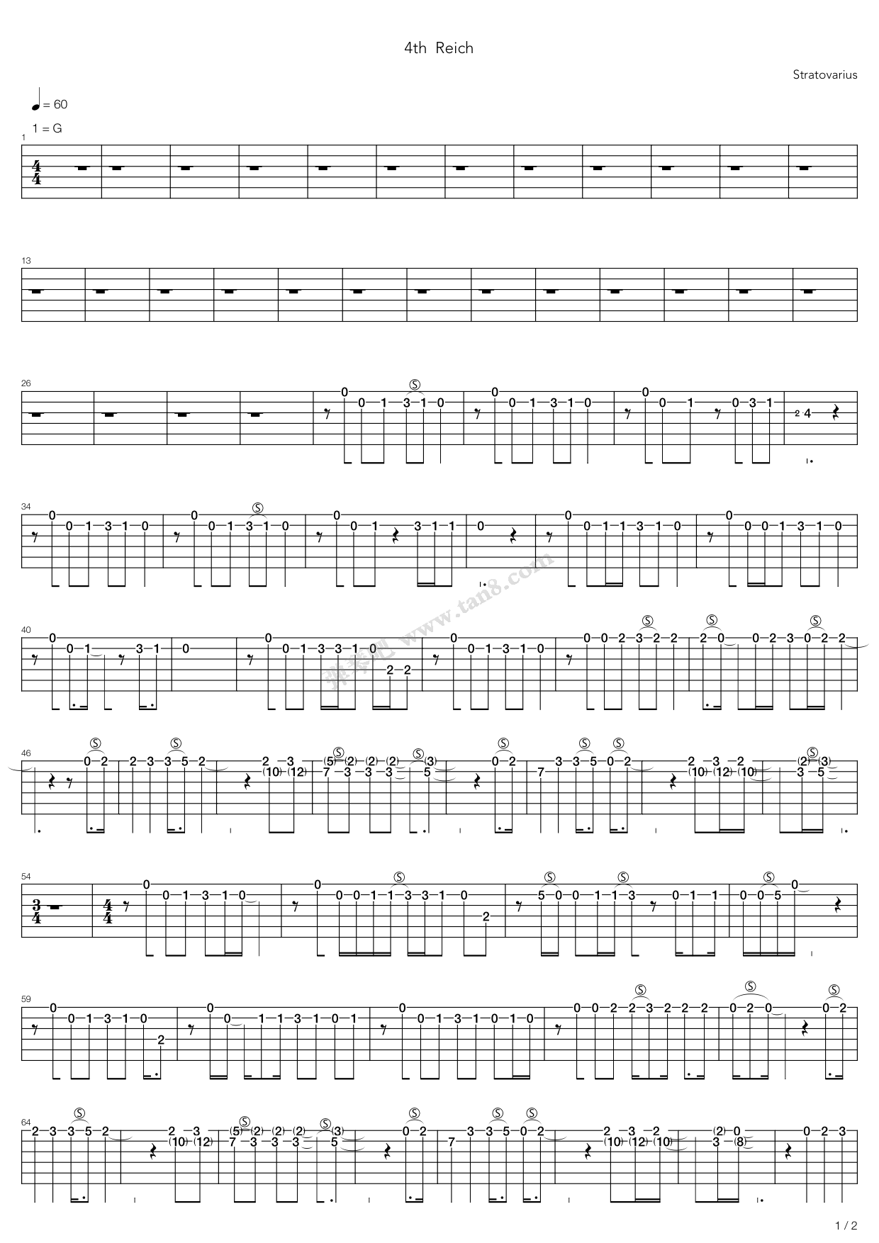 《4th Reich》吉他谱-C大调音乐网