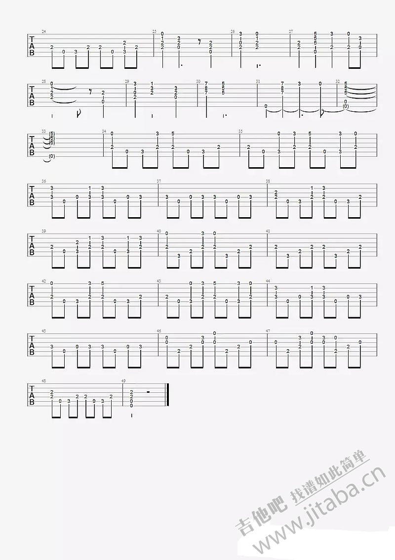 《世间始终你好吉他谱指弹版_电影《美人鱼》主题曲》吉他谱-C大调音乐网