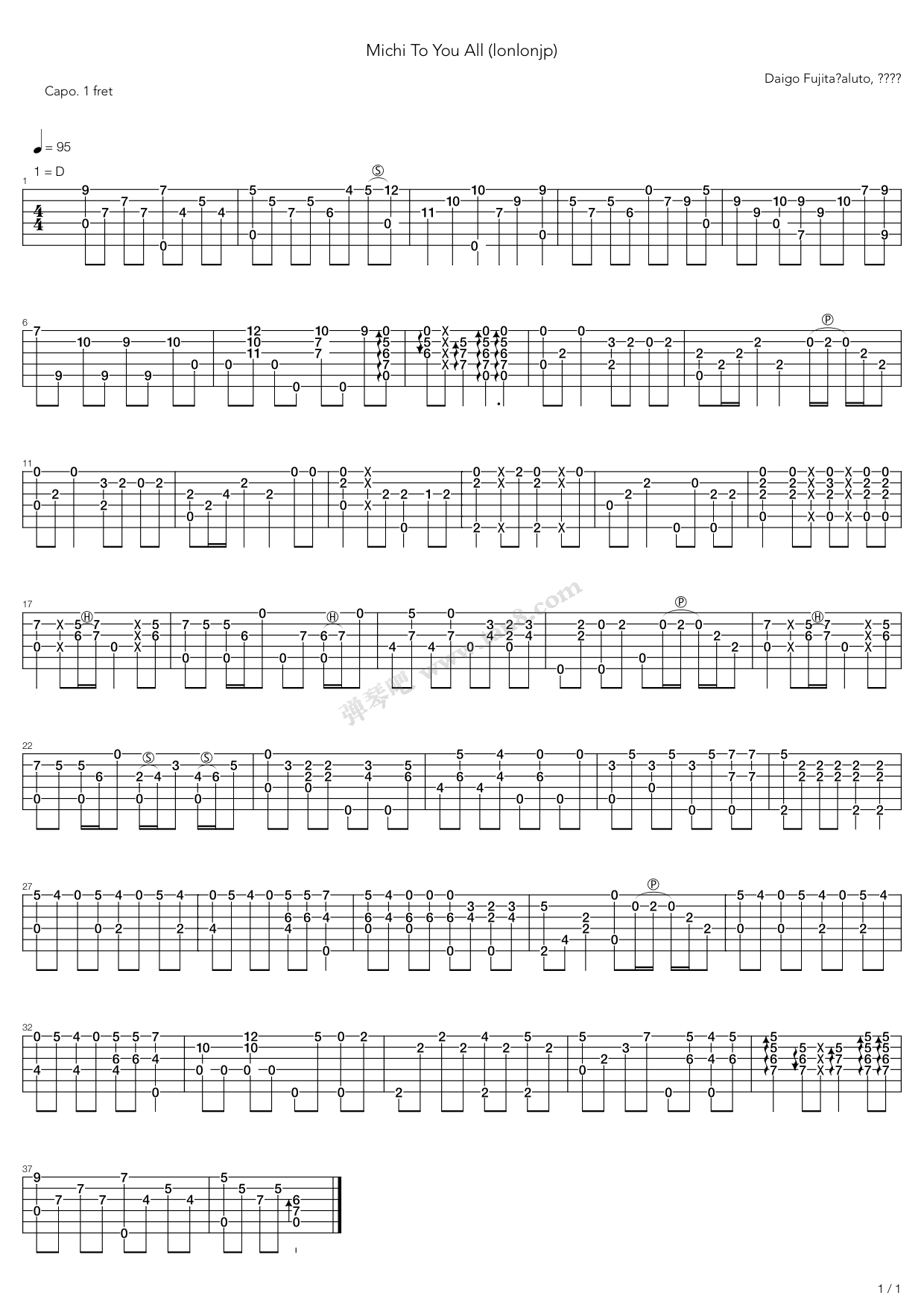 《Michi To You All》吉他谱-C大调音乐网