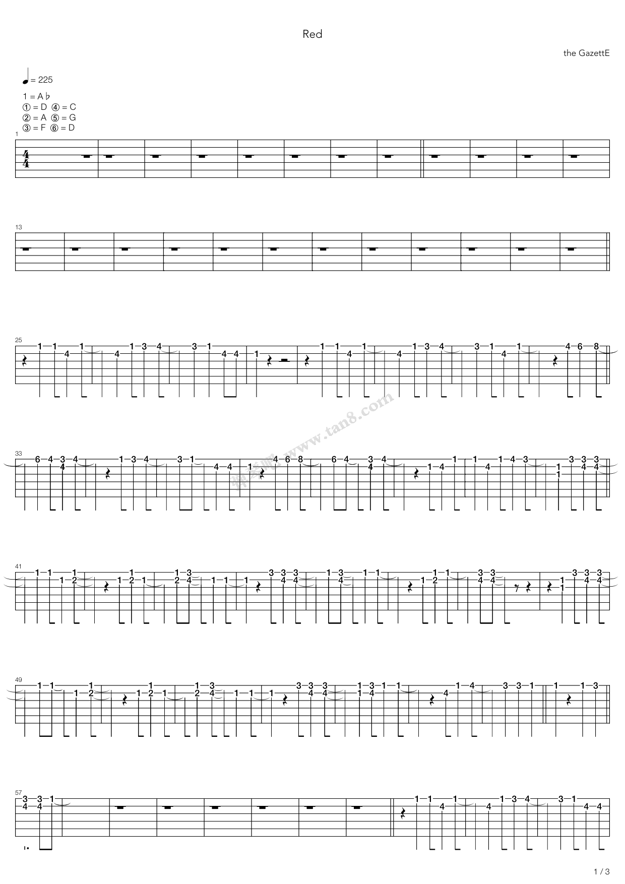 《Red》吉他谱-C大调音乐网