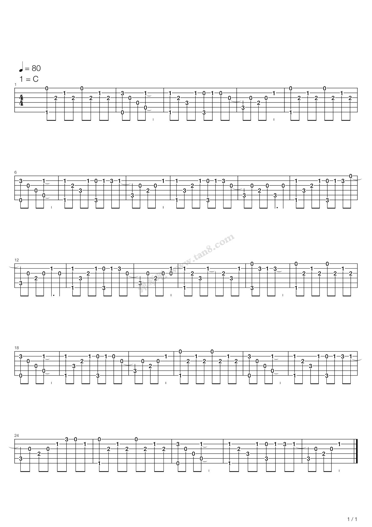 《恋爱世纪》吉他谱-C大调音乐网