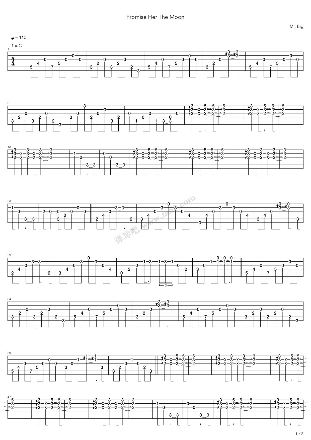《Promise Her The Moon》吉他谱-C大调音乐网