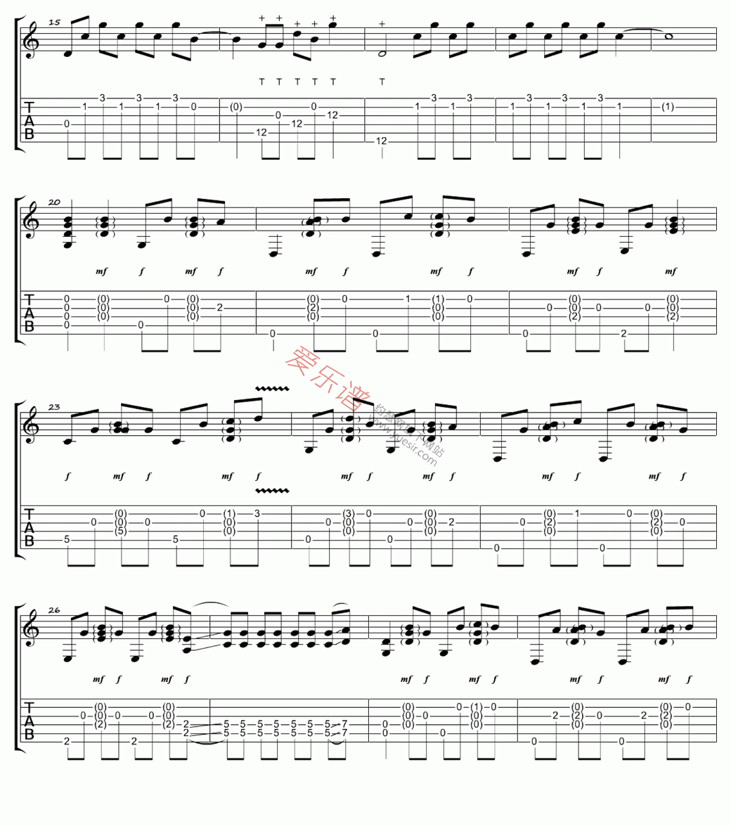 《郑成河《With or Without You》》吉他谱-C大调音乐网