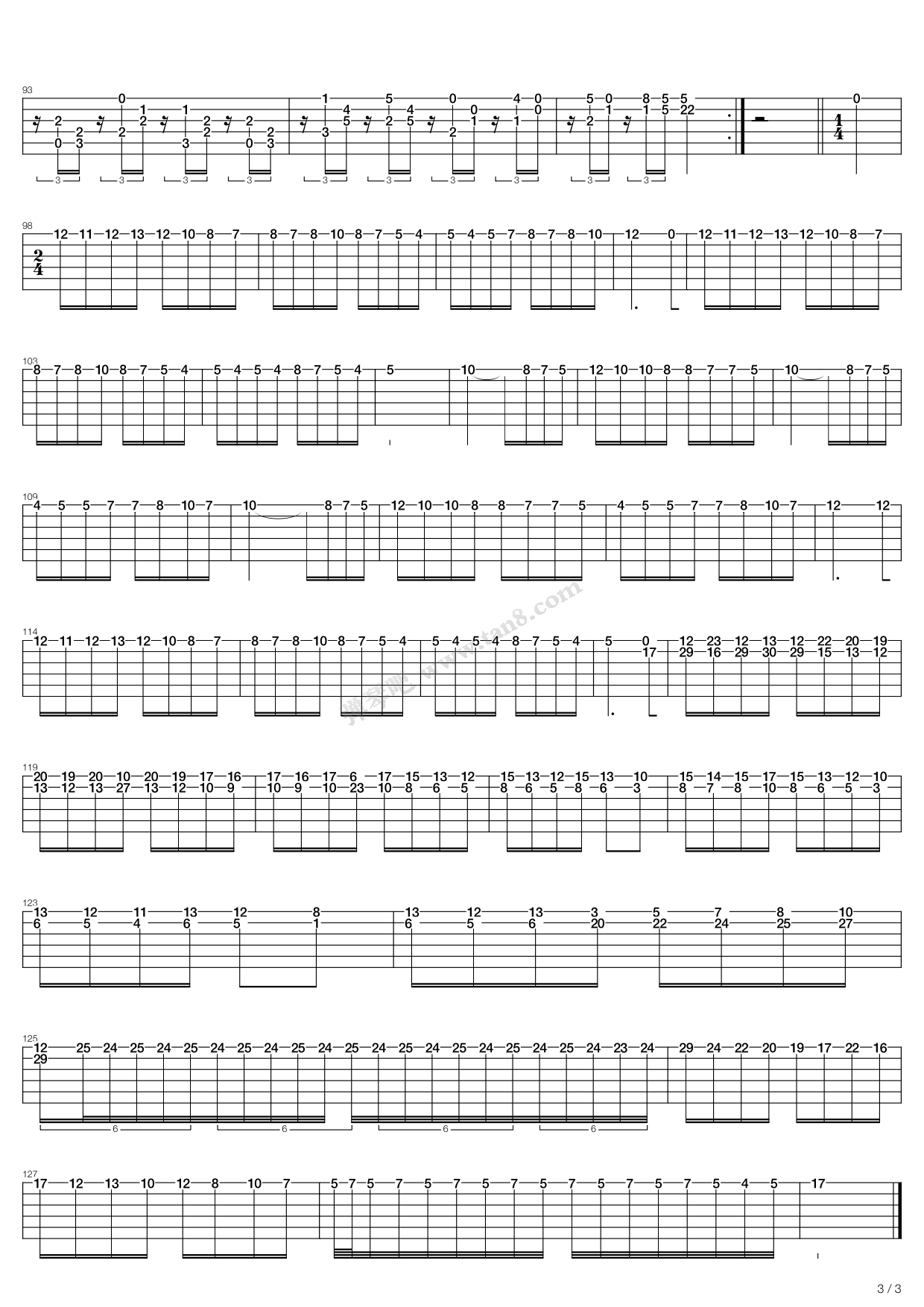 《Pagrag Variations》吉他谱-C大调音乐网