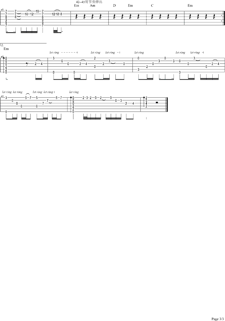 《让泪化作相思雨-zhanglei7781版》吉他谱-C大调音乐网