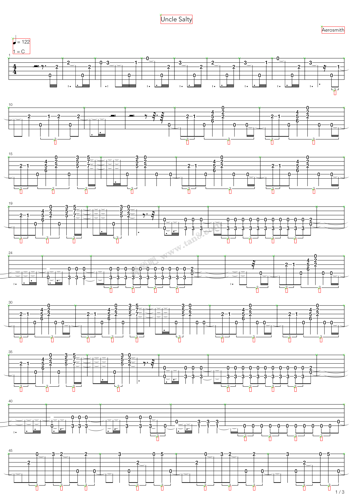 《Uncle Salty》吉他谱-C大调音乐网