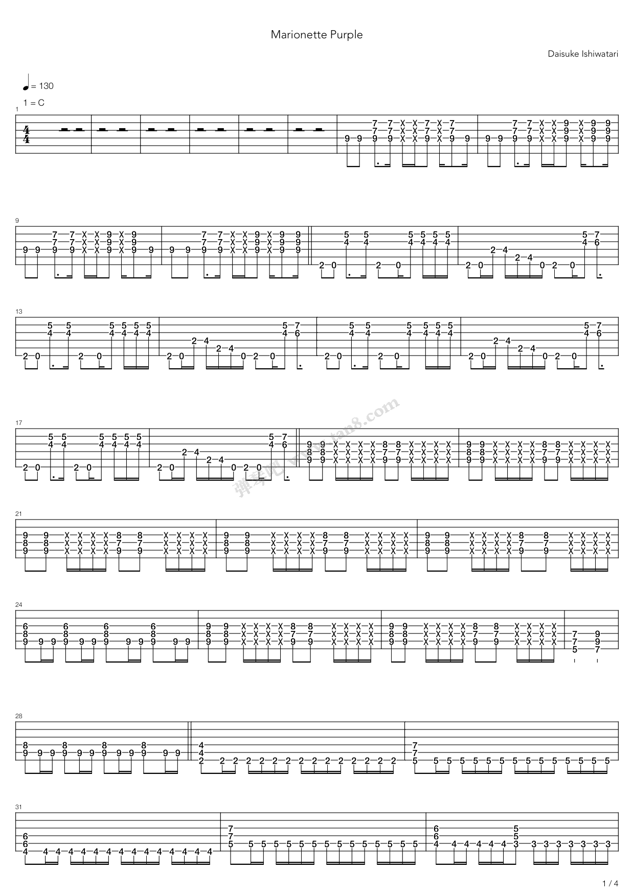 《Marionette Purple》吉他谱-C大调音乐网