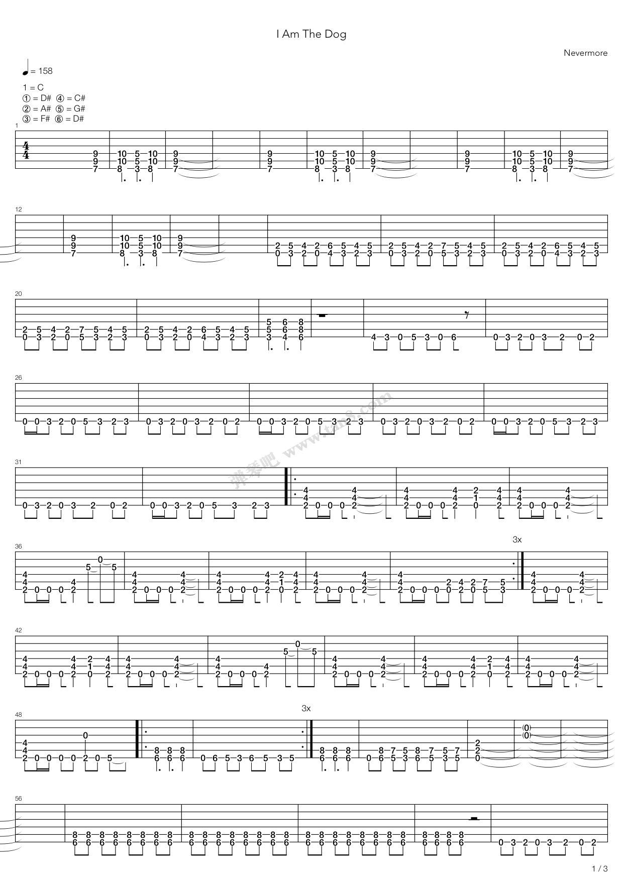 《I Am The Dog》吉他谱-C大调音乐网