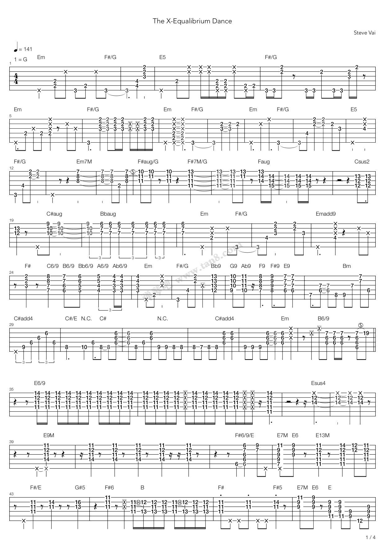 《The X-equalibrium Dance》吉他谱-C大调音乐网