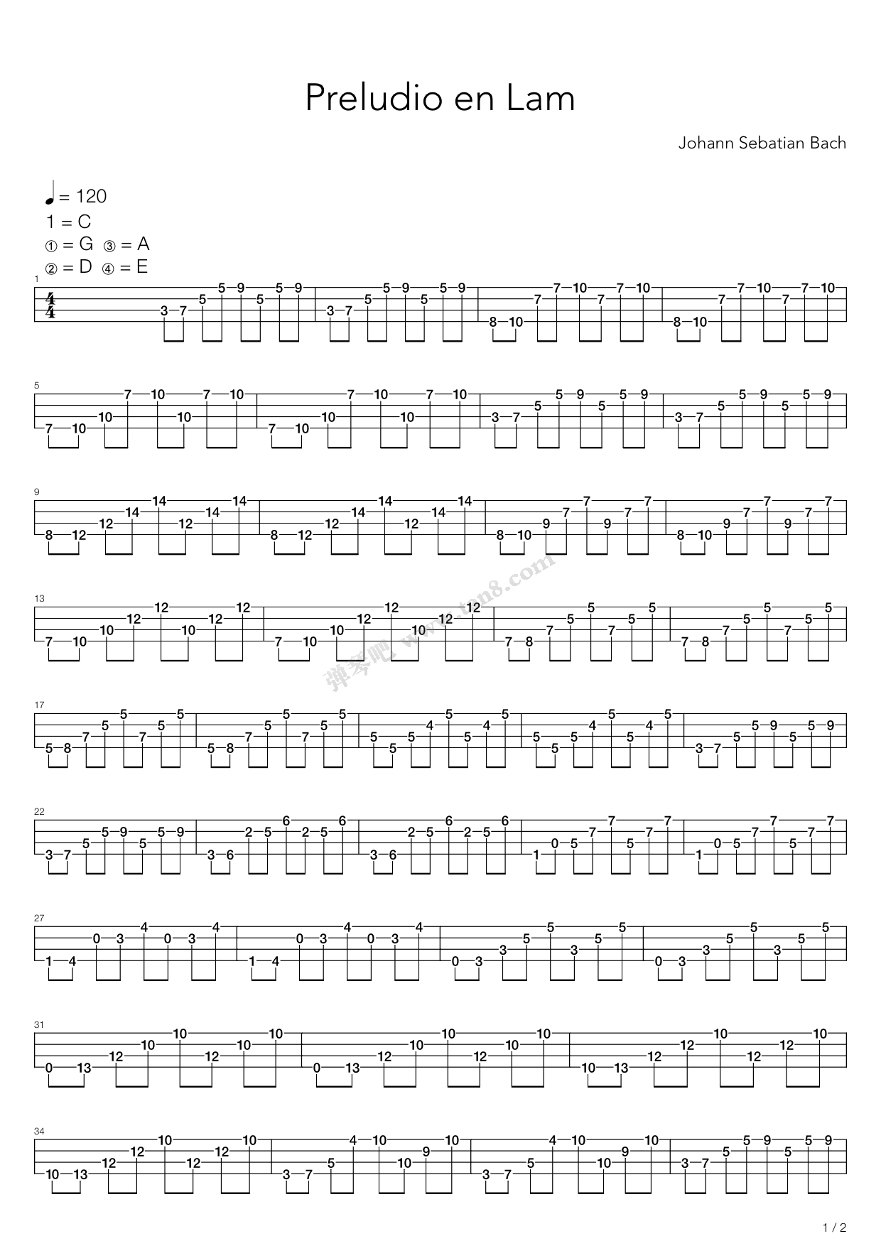 《Prelude In A Minor》吉他谱-C大调音乐网