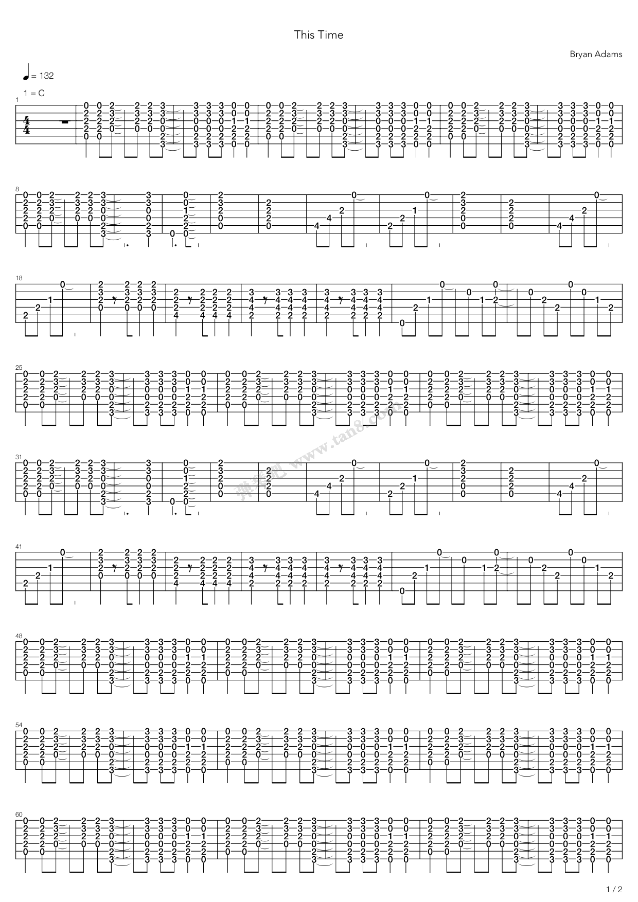 《This Time》吉他谱-C大调音乐网