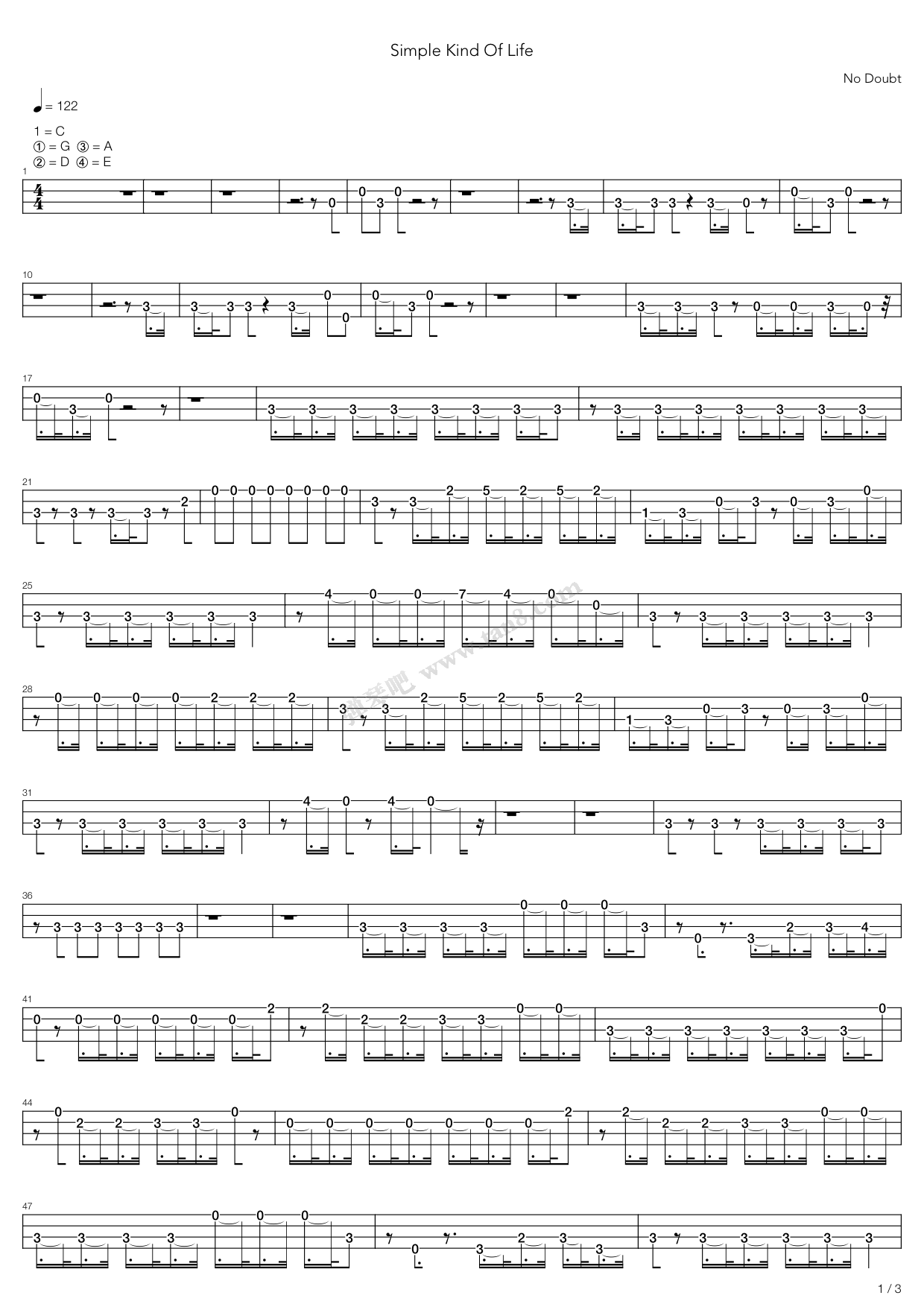 《Simple Kind Of Life》吉他谱-C大调音乐网