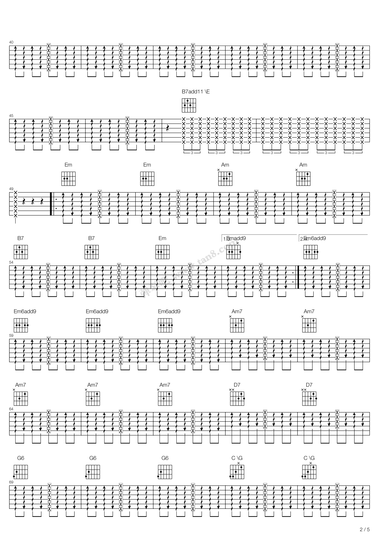 《Bamboleo》吉他谱-C大调音乐网
