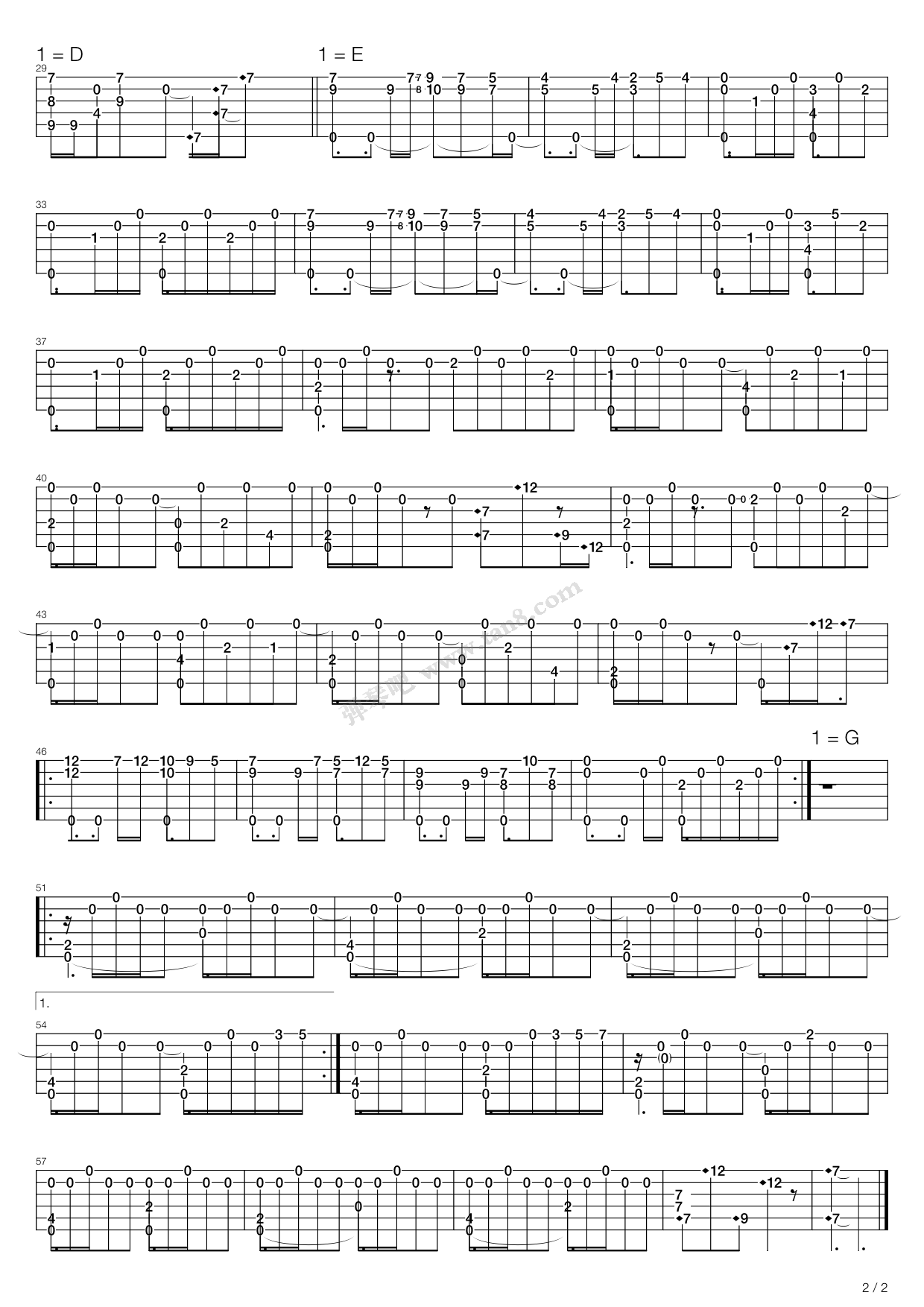 《Norwegian Wood(挪威森林)》吉他谱-C大调音乐网