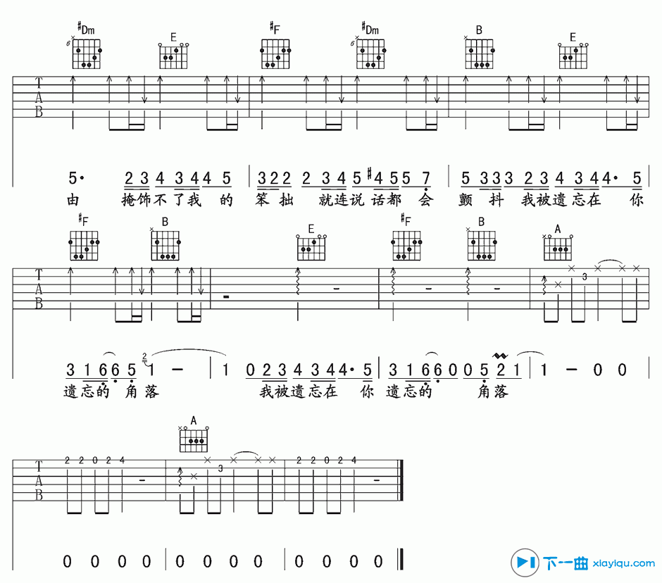 《你要的不是我吉他谱A调_林俊杰你要的不是我六线谱》吉他谱-C大调音乐网