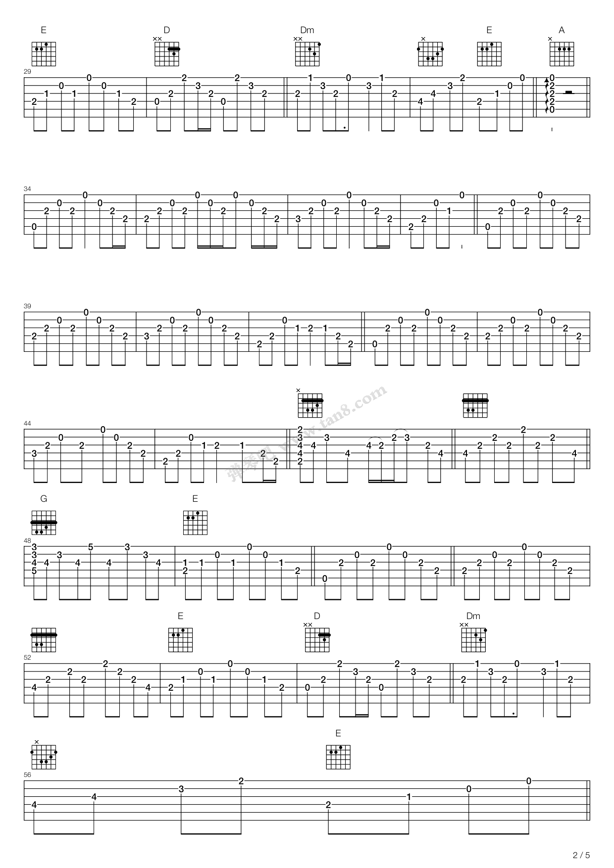 《珊瑚泪》吉他谱-C大调音乐网