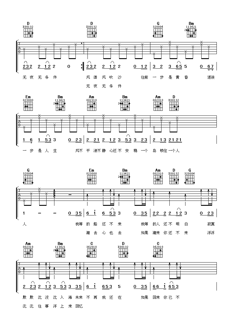 任贤齐 伤心太平洋吉他谱-C大调音乐网