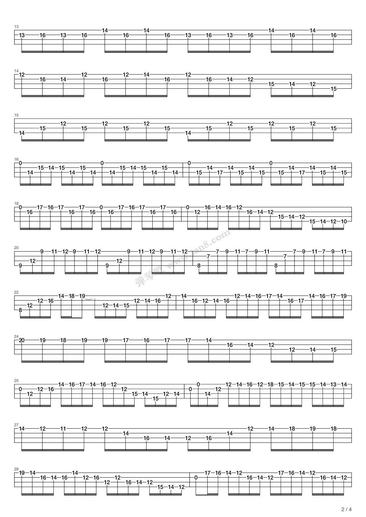 《Suite No 1 In G Major - Prelude》吉他谱-C大调音乐网