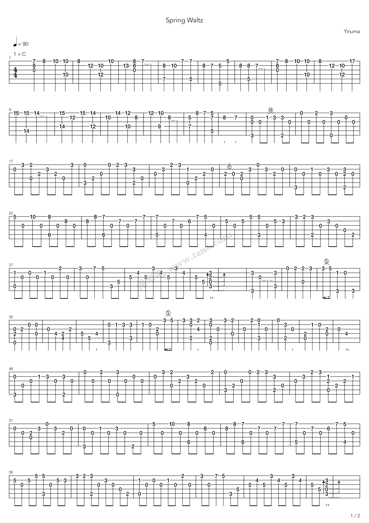 《Spring Waltz》吉他谱-C大调音乐网