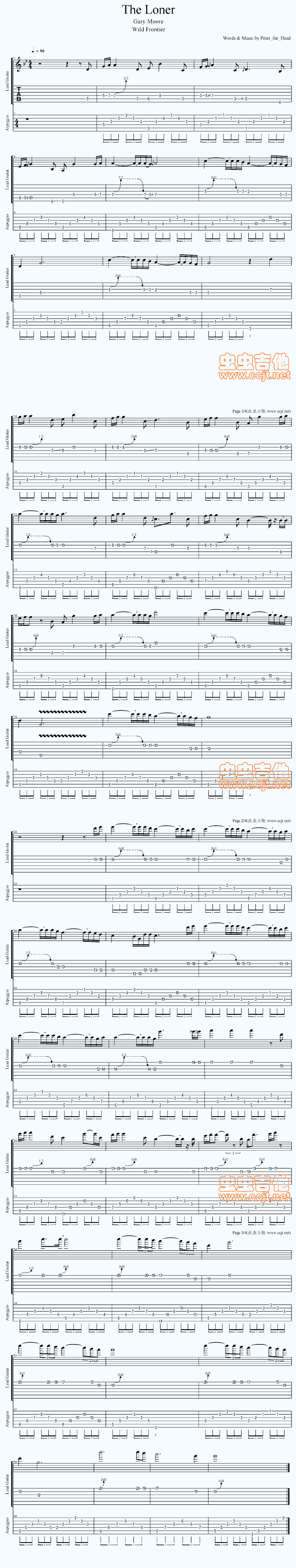 《the loner》吉他谱-C大调音乐网