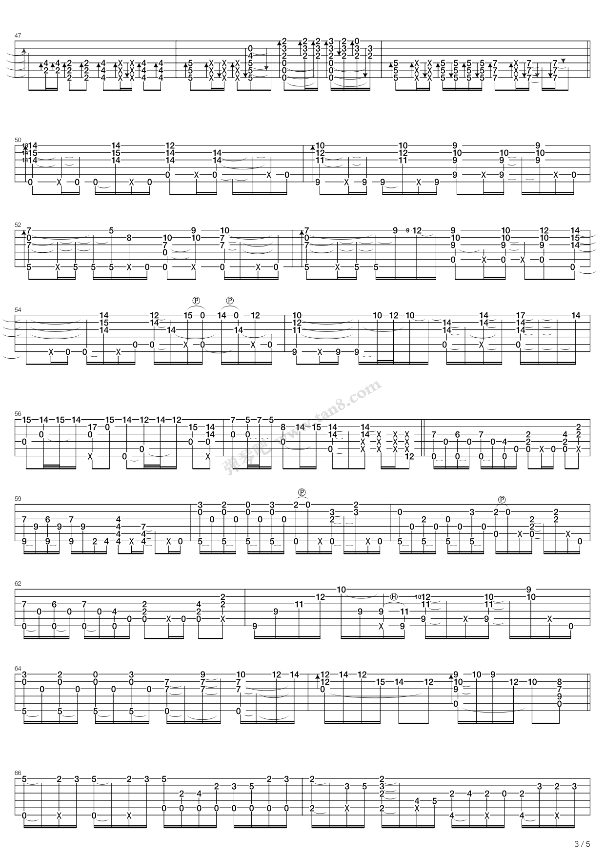 《卡农 摇滚版（Canon Rock）》吉他谱-C大调音乐网