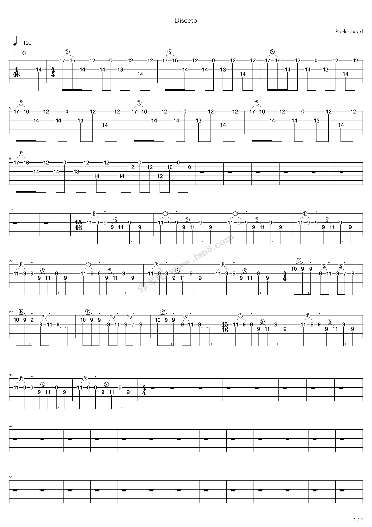 《Disceto》吉他谱-C大调音乐网