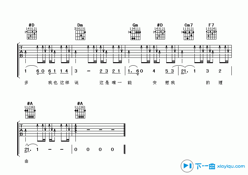 《想太多吉他谱A调_李玖哲想太多吉他六线谱》吉他谱-C大调音乐网