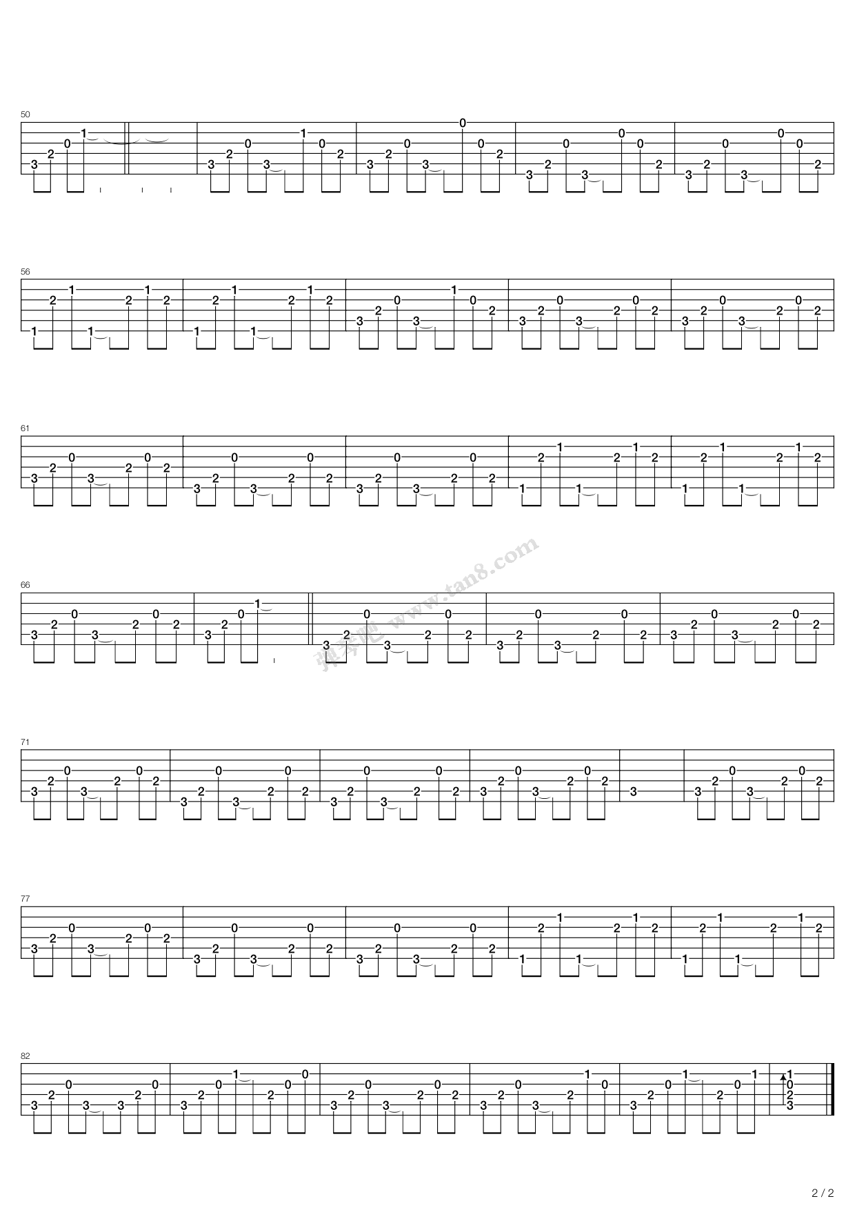 《岛歌》吉他谱-C大调音乐网