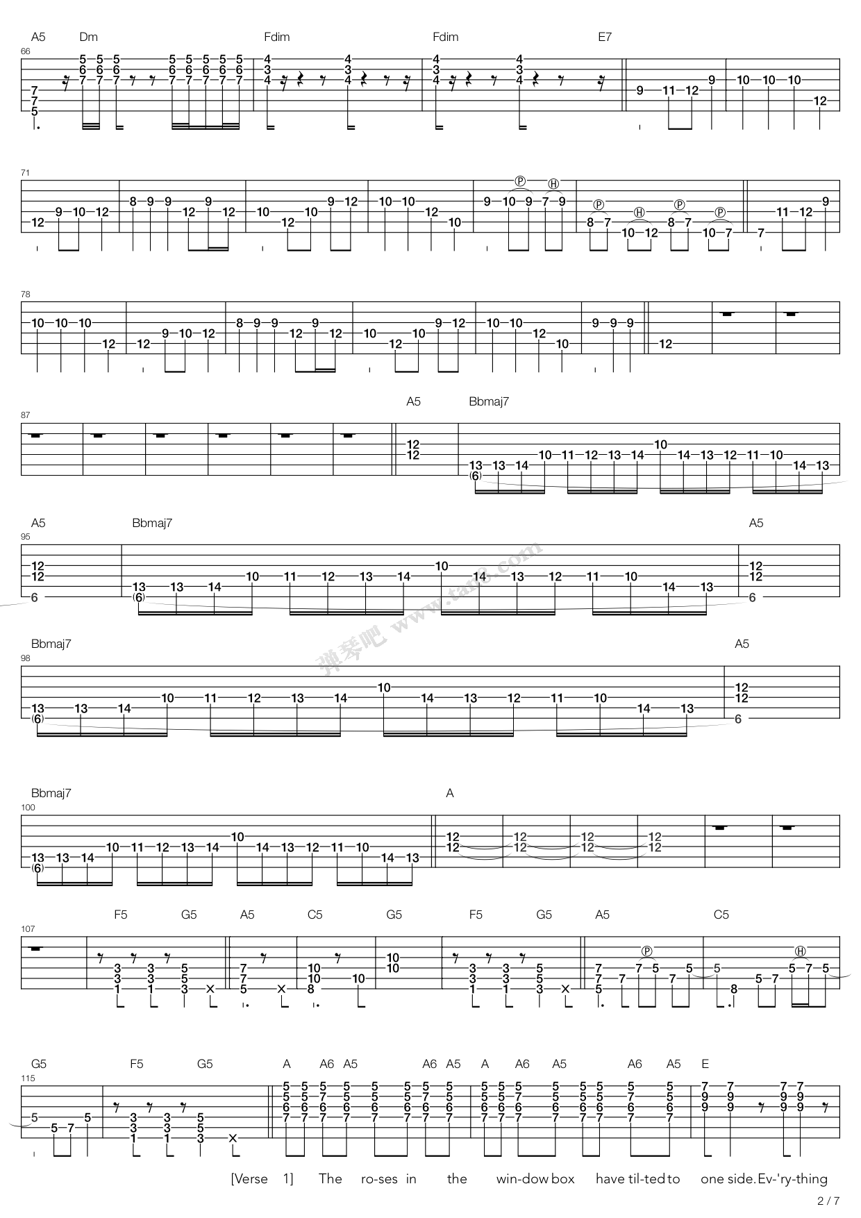 《Funeral For A Friend Love Lies Bleeding》吉他谱-C大调音乐网