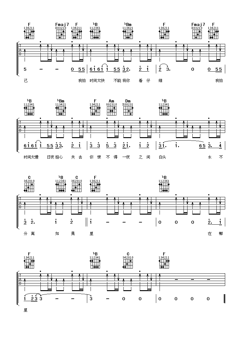 林忆莲 至少还有你吉他谱-C大调音乐网