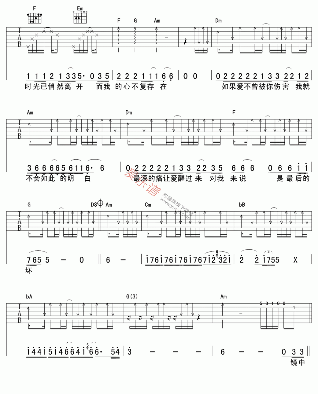 《王冰洋《飞舞》》吉他谱-C大调音乐网