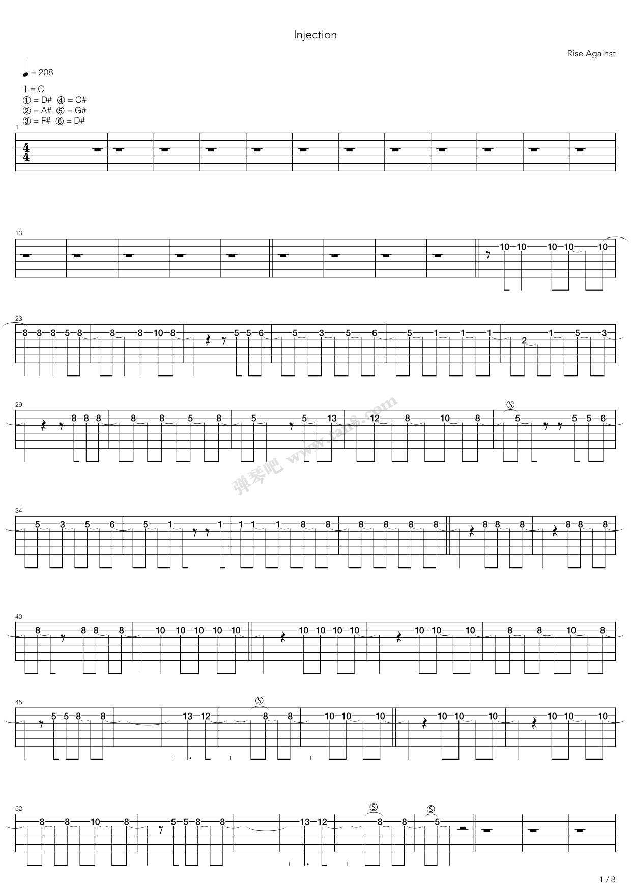 《Injection》吉他谱-C大调音乐网