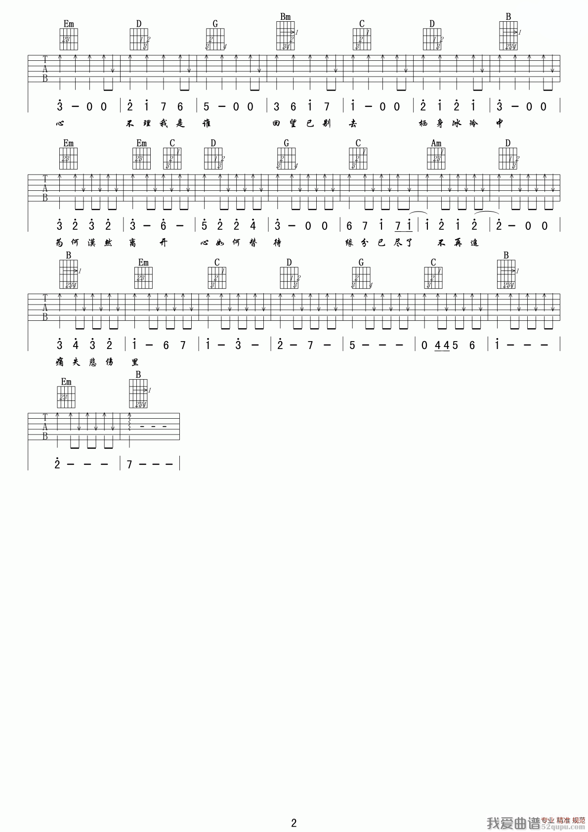 《易欣《心碎》吉他谱/六线谱》吉他谱-C大调音乐网