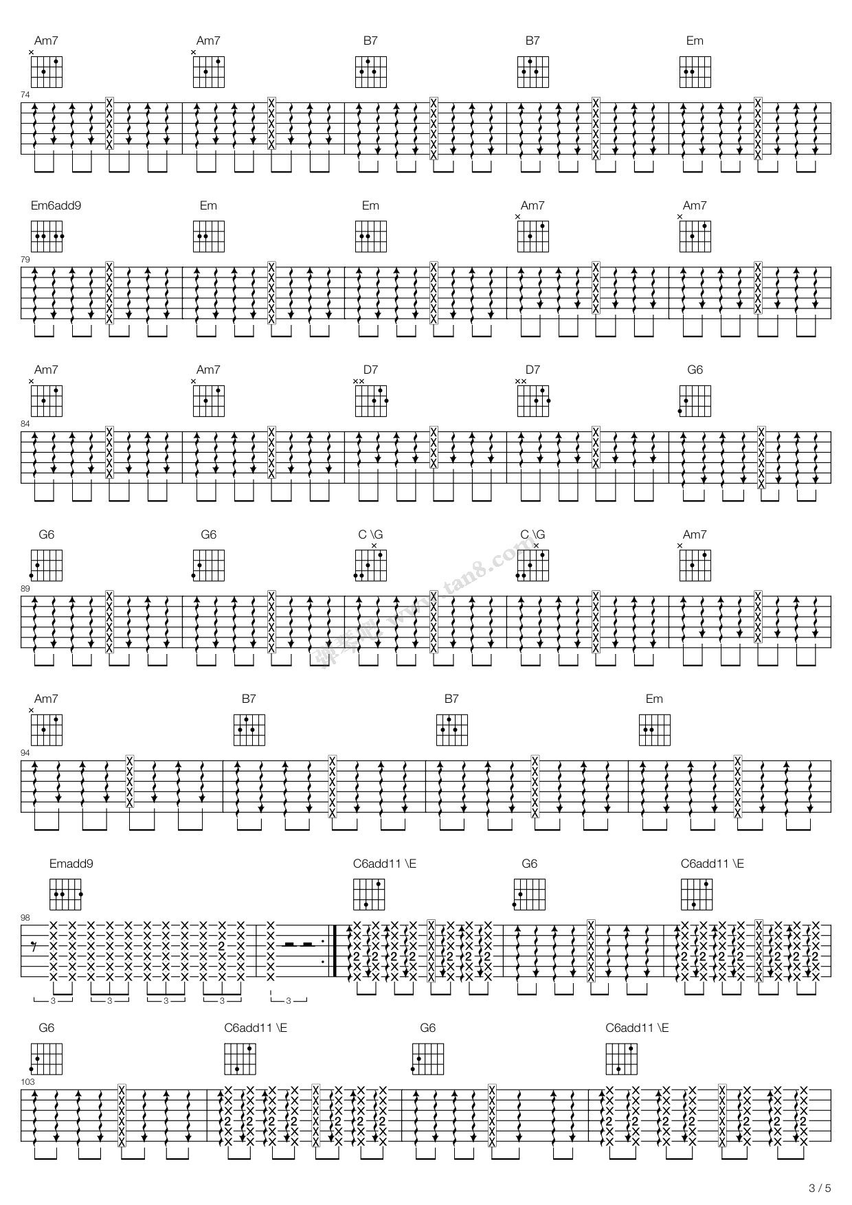 《Bamboleo》吉他谱-C大调音乐网