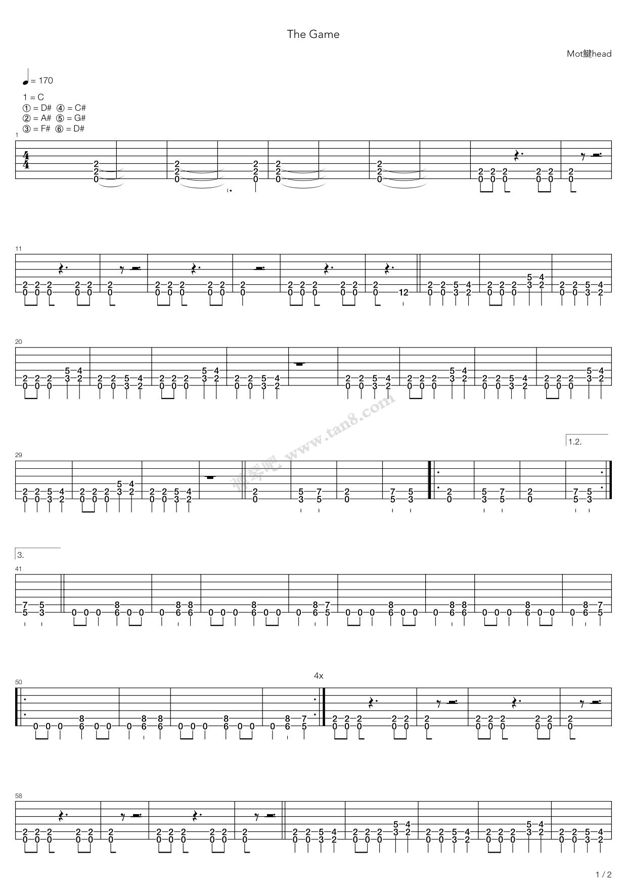 《The Game》吉他谱-C大调音乐网