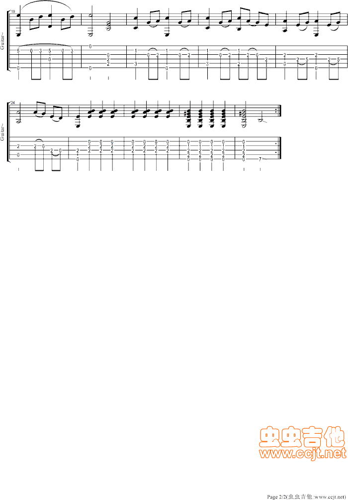 《《忐忑》独奏》吉他谱-C大调音乐网