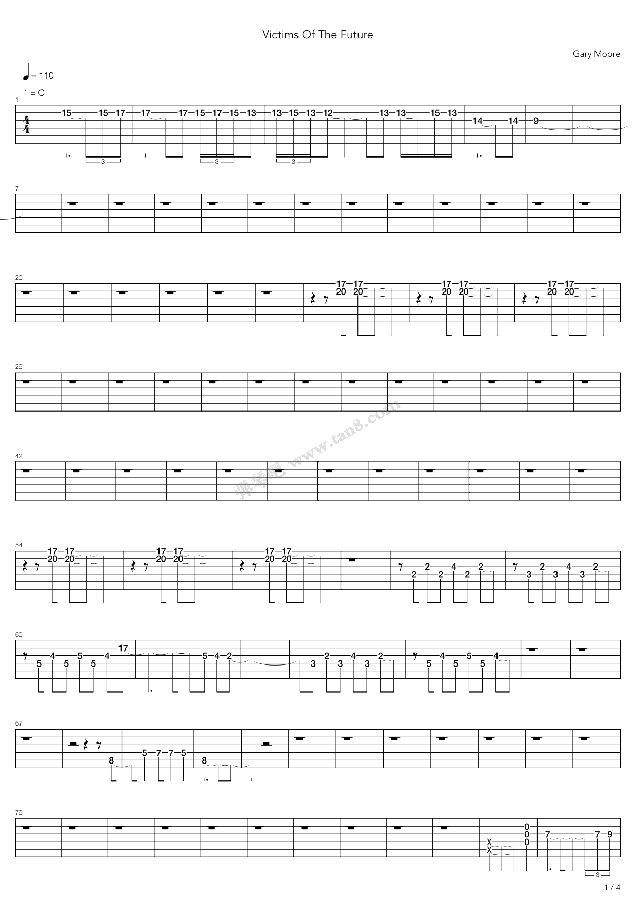 《Victims Of The Future》吉他谱-C大调音乐网