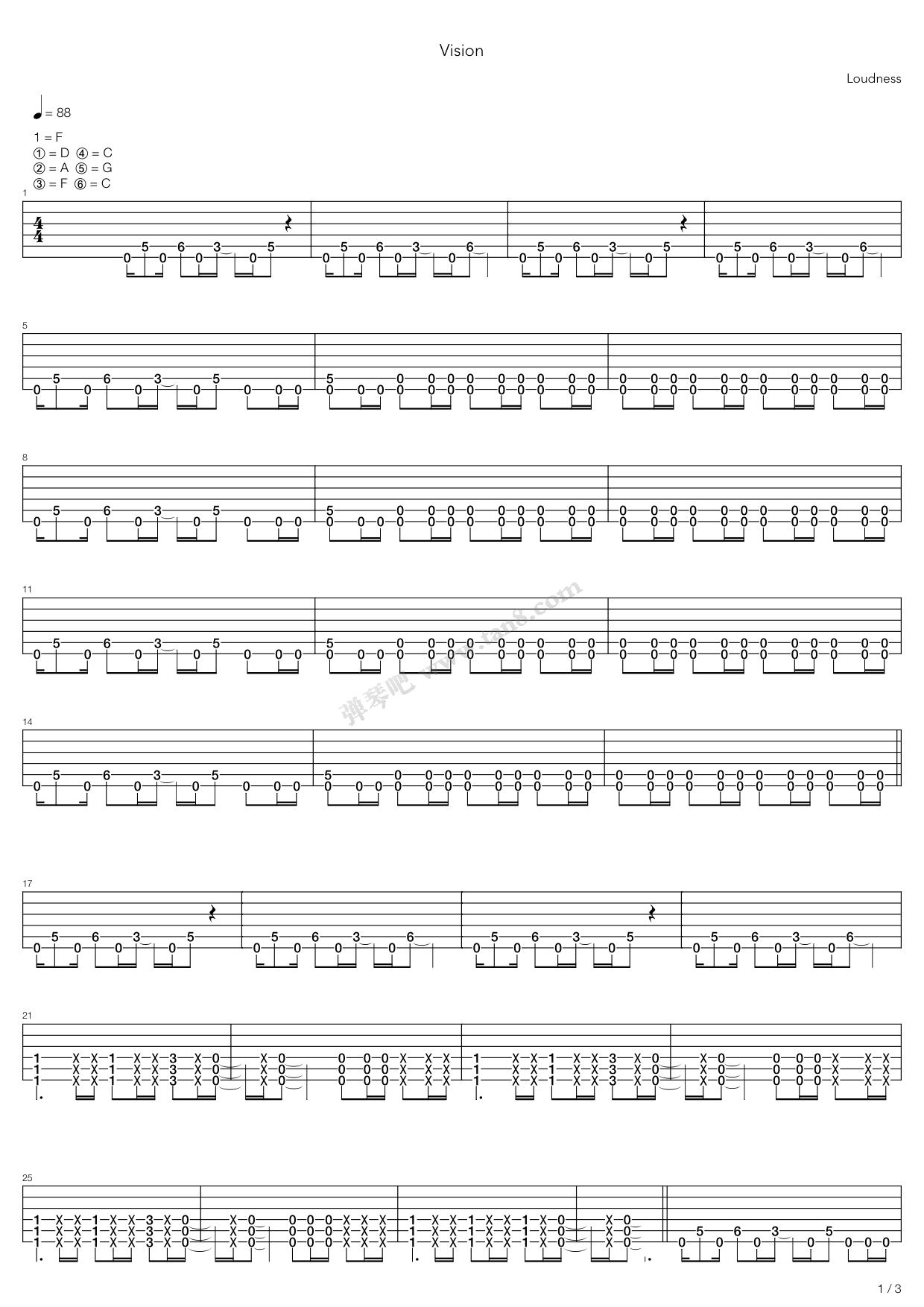 《Vision》吉他谱-C大调音乐网