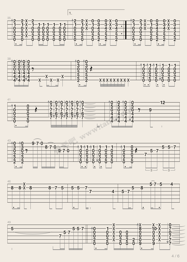 《押尾桑《Landscape》吉他指弹谱附GTP下载》吉他谱-C大调音乐网