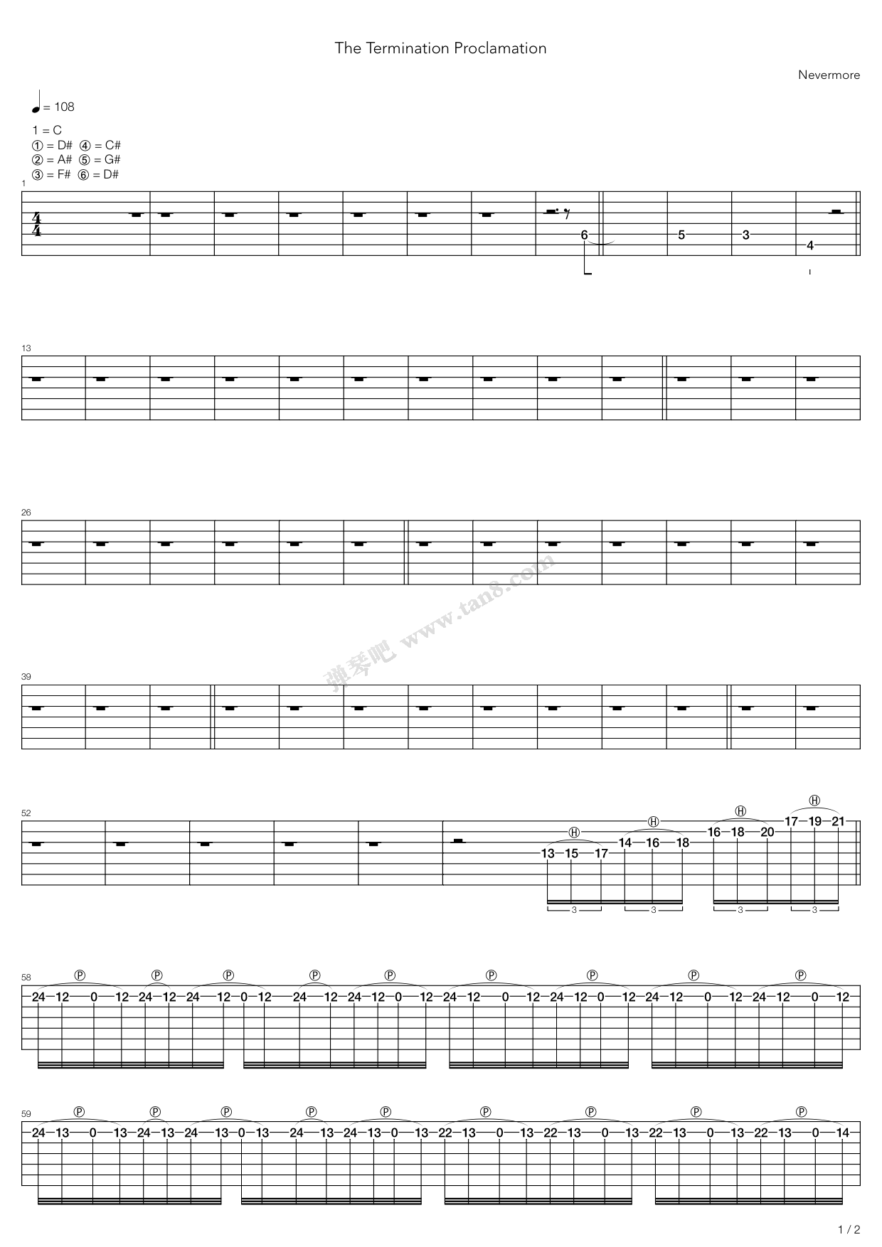 《The Termination Proclamation》吉他谱-C大调音乐网