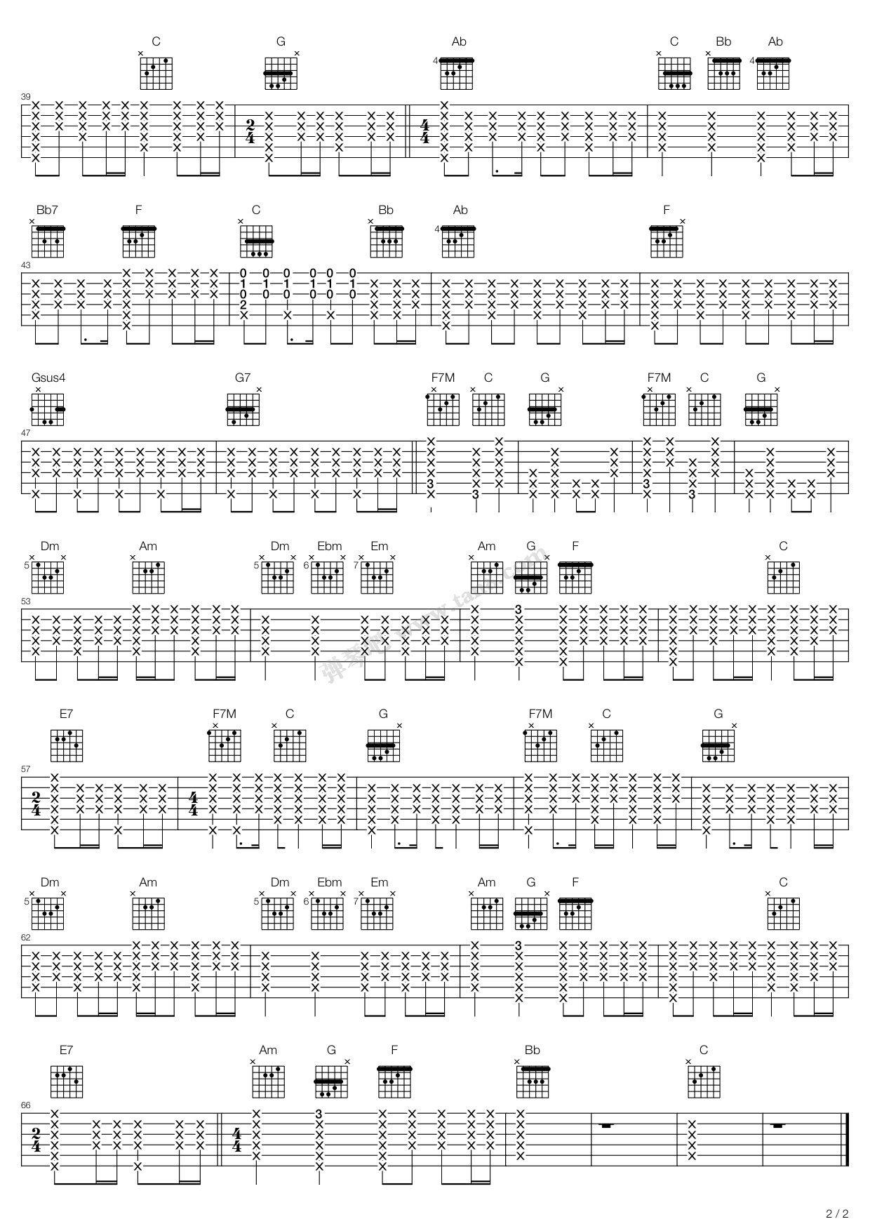 《Wonderful World》吉他谱-C大调音乐网
