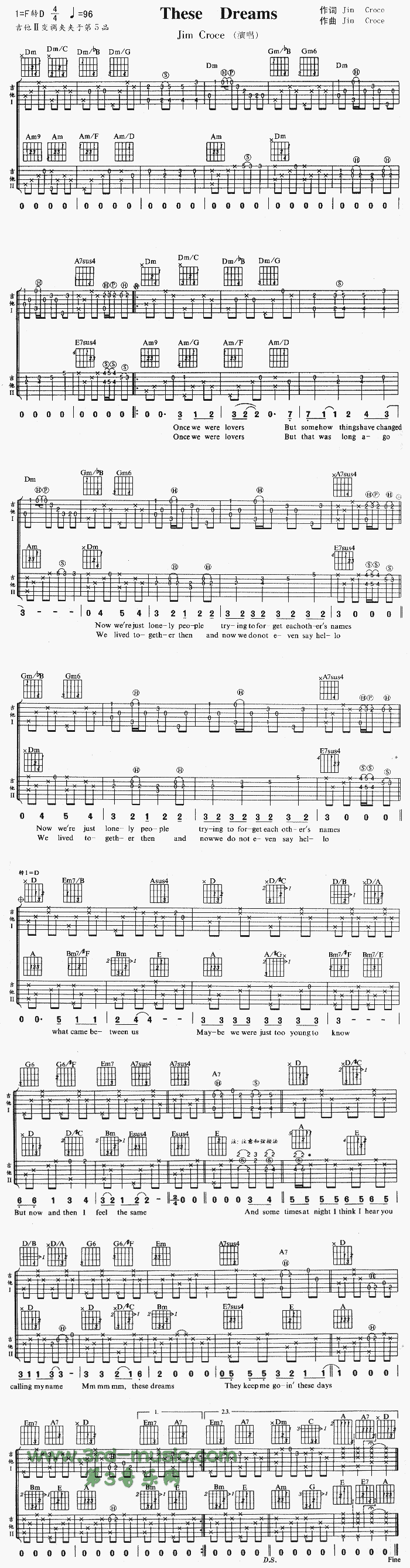 《These Dreams(这些梦)》吉他谱-C大调音乐网