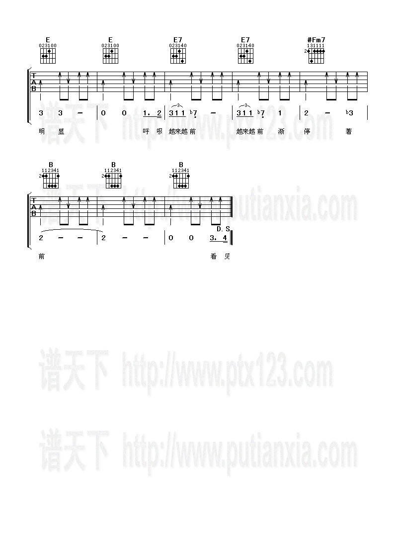 《乐园》吉他谱-C大调音乐网