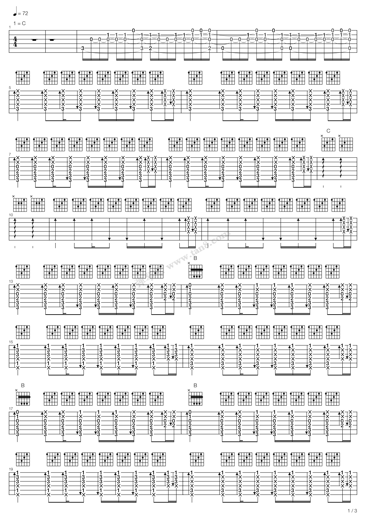 《刘沁（奋斗片尾主题曲） 我很好（I-M Fine）》吉他谱-C大调音乐网