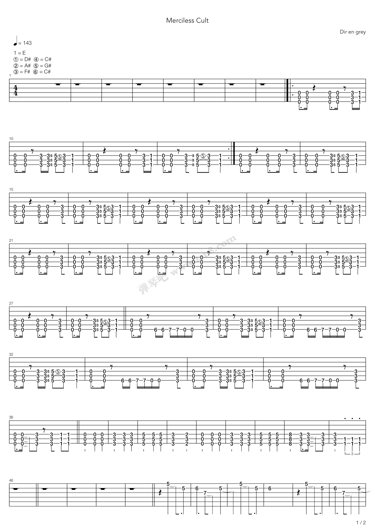 《Merciless Cult》吉他谱-C大调音乐网
