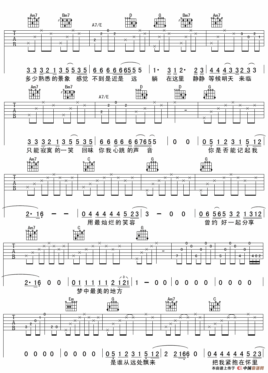 《I Don't want to say goodbye》吉他谱-C大调音乐网