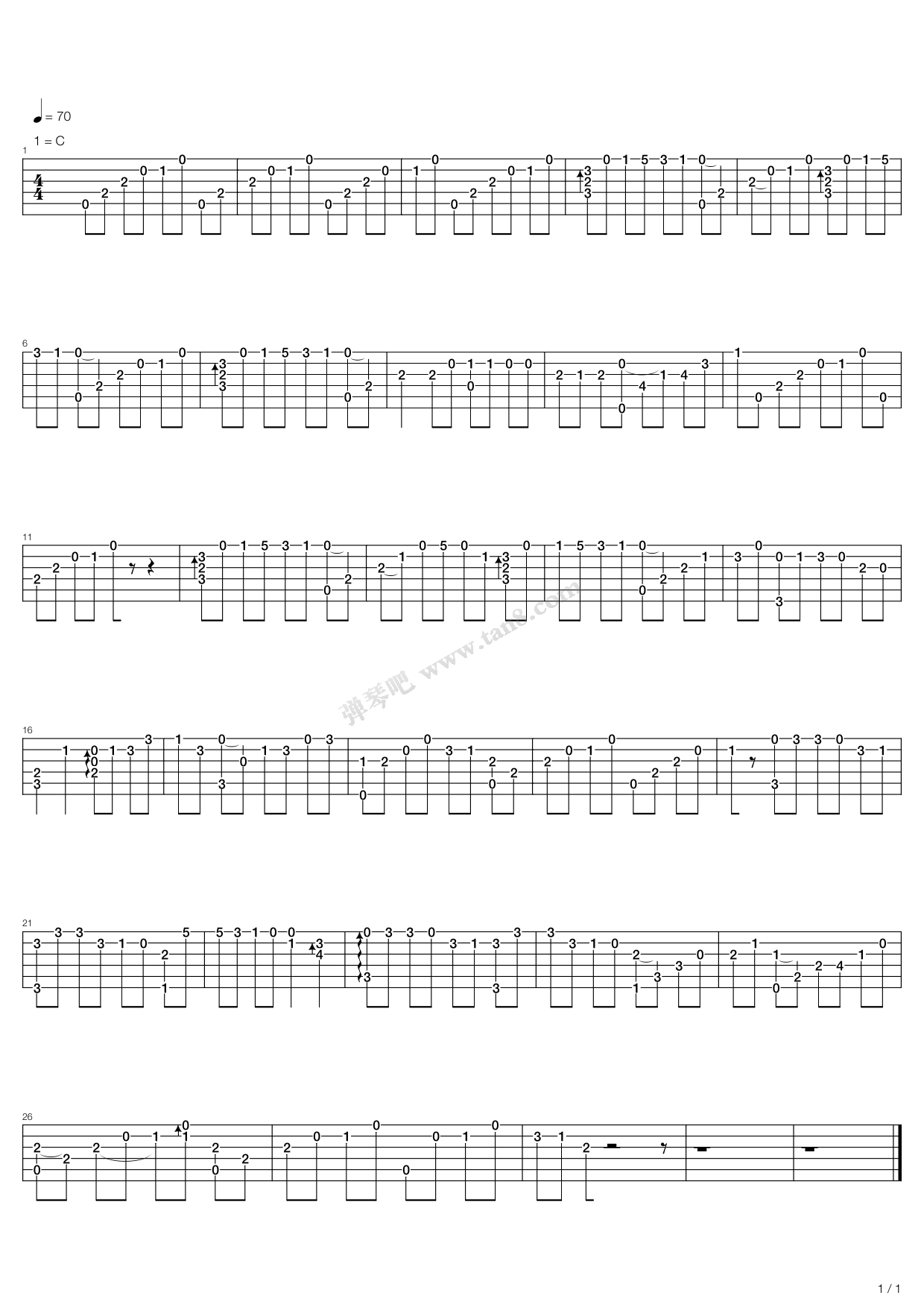 《Star of Baghdad(巴格达之星)》吉他谱-C大调音乐网