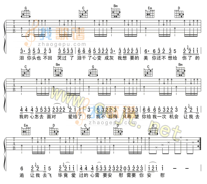 《别说我的眼泪你无所谓吉他谱( GTP)》吉他谱-C大调音乐网