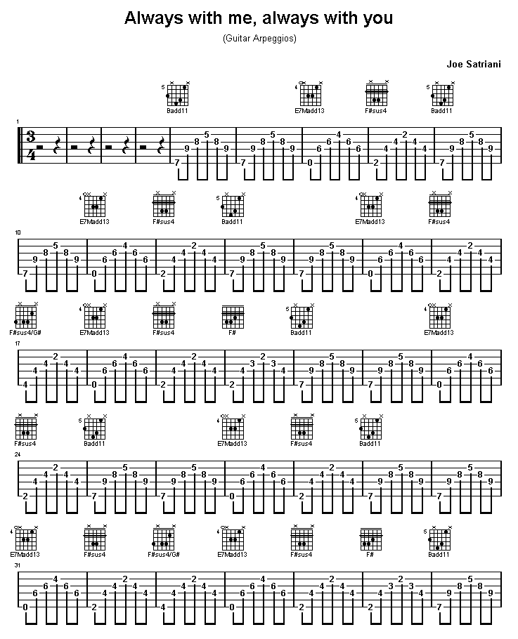 《Always With Me, Always With You》吉他谱-C大调音乐网