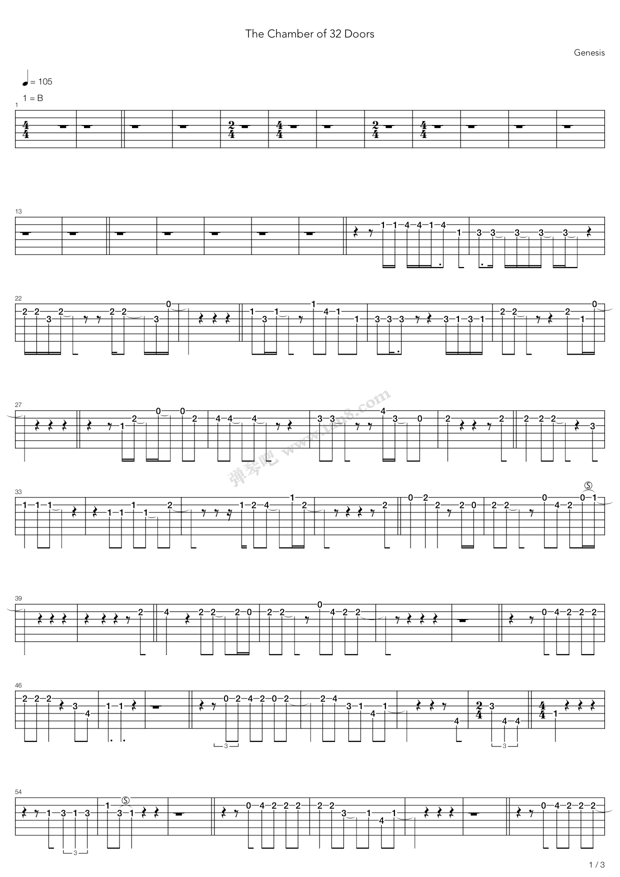 《The Chamber Of 32 Doors》吉他谱-C大调音乐网